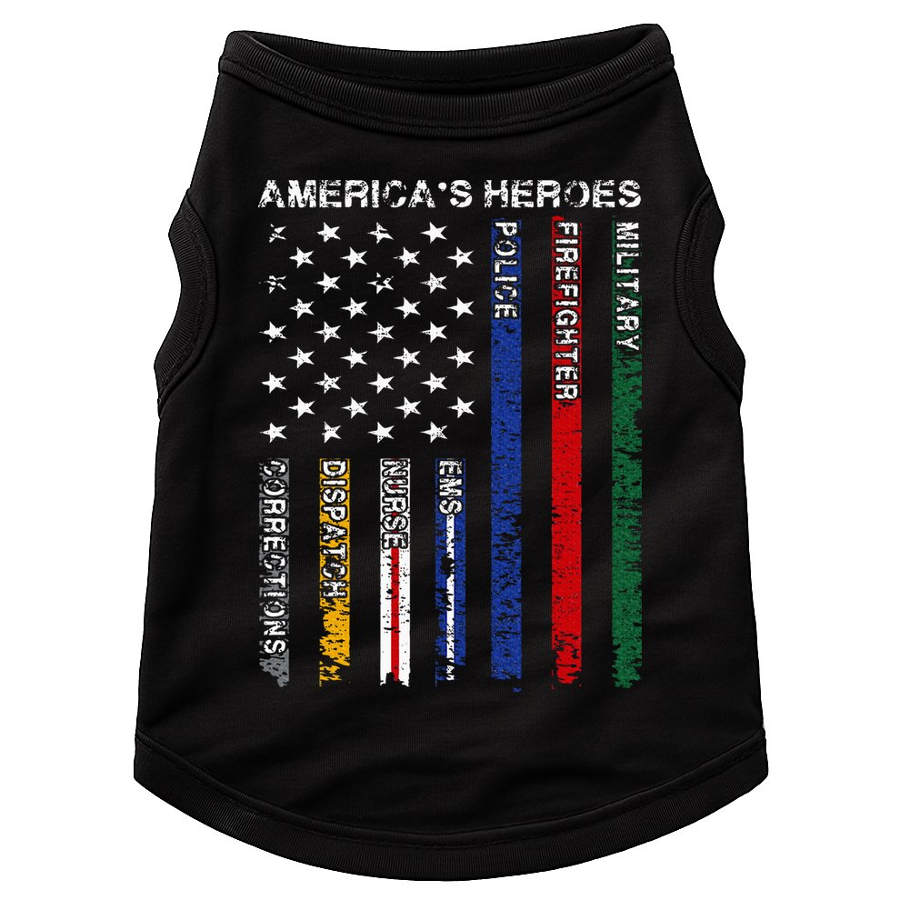 First Responders Hero Flag Nurse EMS Police Fire Military Doggie Tank