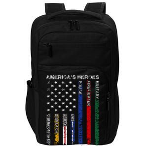 First Responders Hero Flag Nurse EMS Police Fire Military Impact Tech Backpack