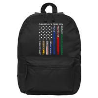 First Responders Hero Flag Nurse EMS Police Fire Military 16 in Basic Backpack