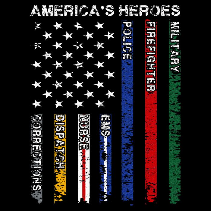 First Responders Hero Flag Nurse EMS Police Fire Military 16 in Basic Backpack