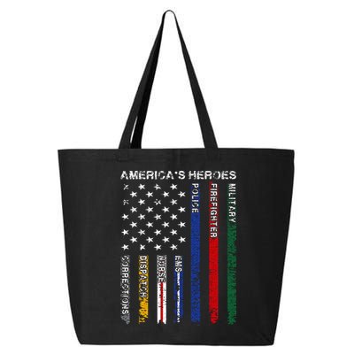 First Responders Hero Flag Nurse EMS Police Fire Military 25L Jumbo Tote