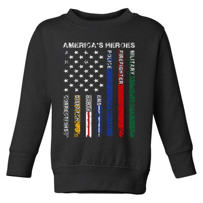 First Responders Hero Flag Nurse EMS Police Fire Military Toddler Sweatshirt