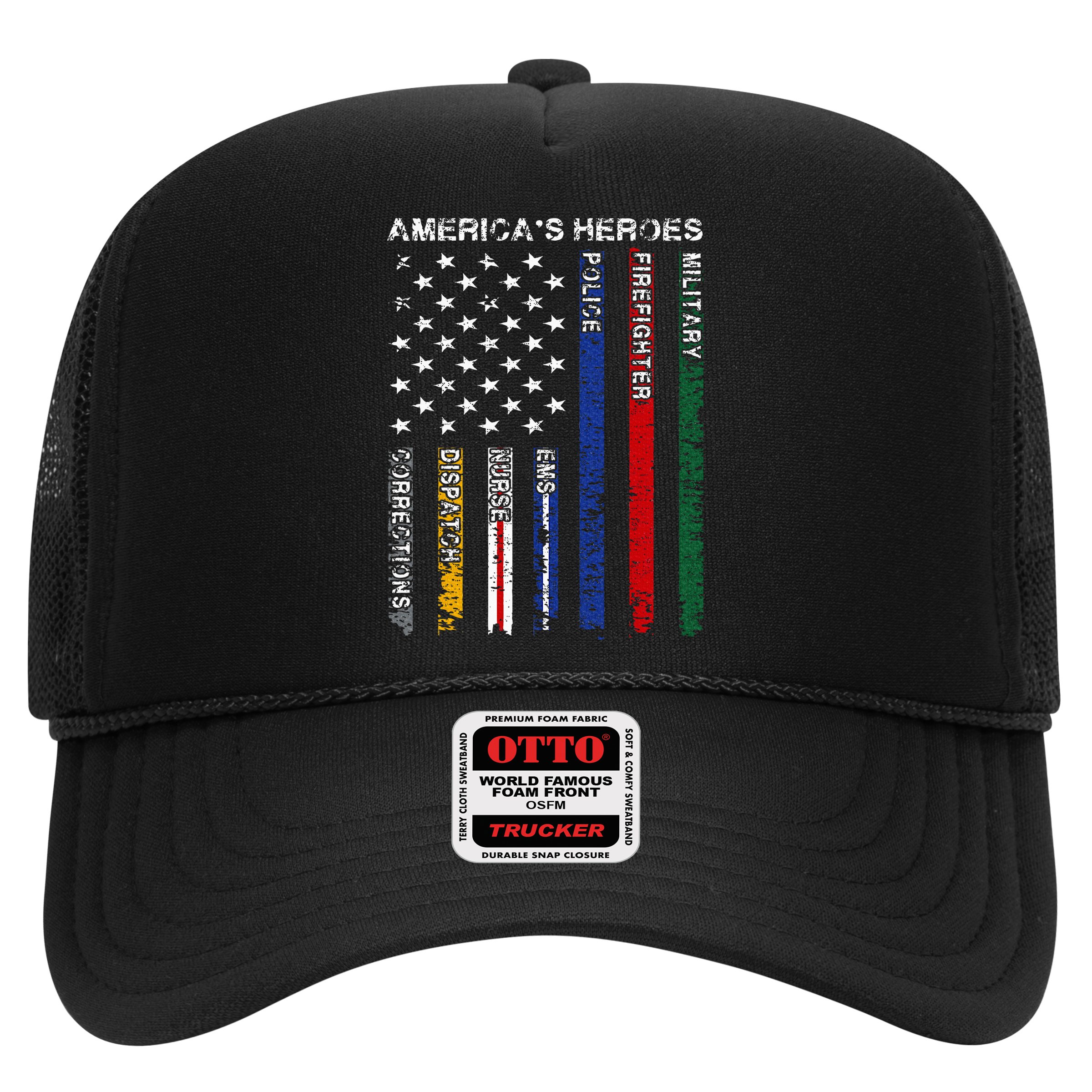 First Responders Hero Flag Nurse EMS Police Fire Military Hat