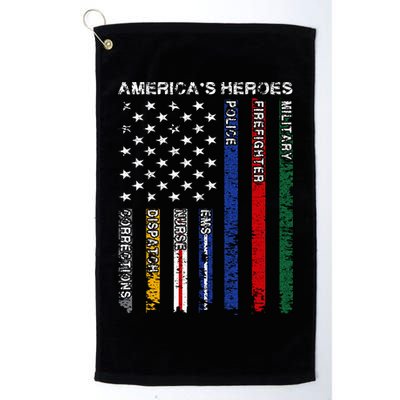 First Responders Hero Flag Nurse EMS Police Fire Military Golf Towel