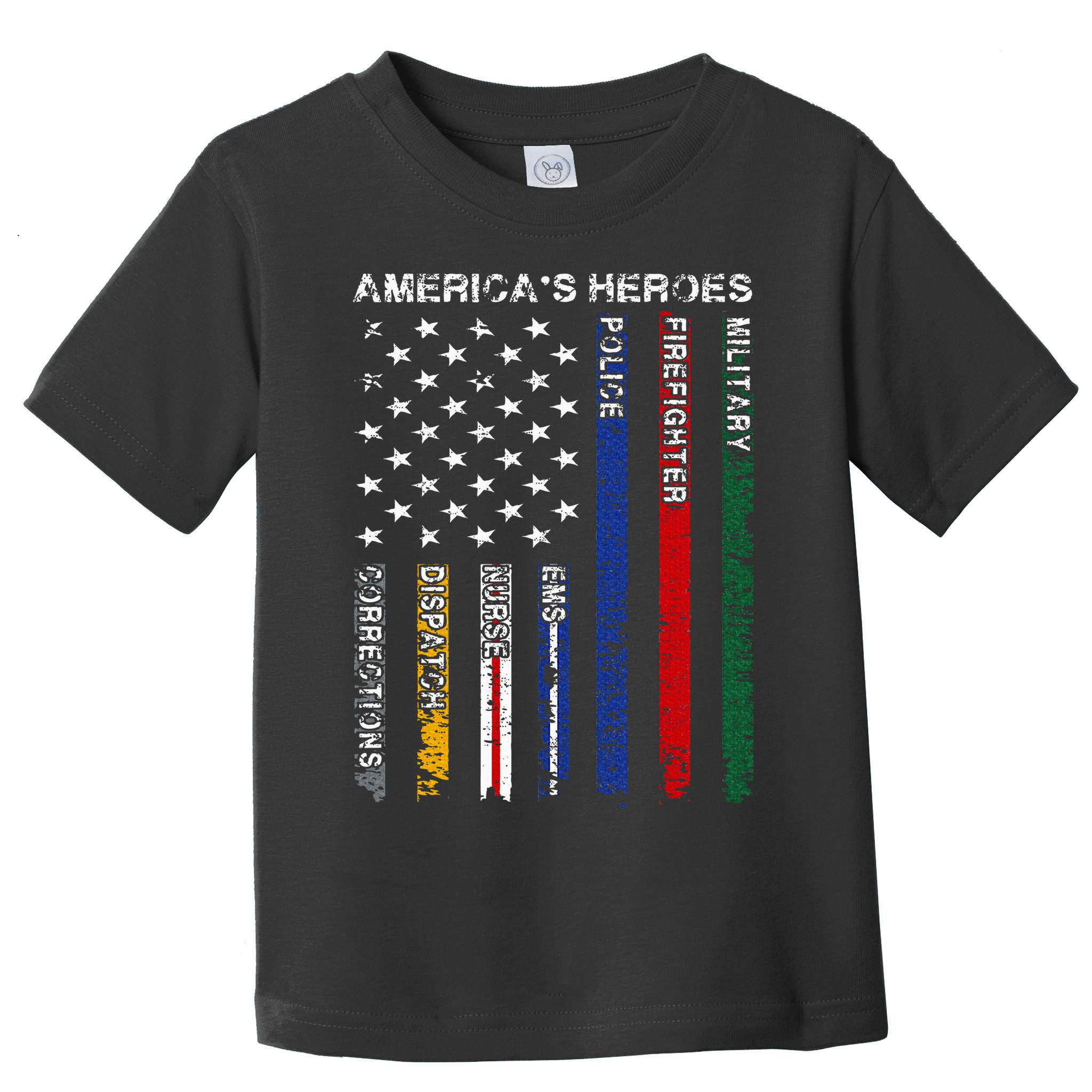 First Responders Hero Flag Nurse EMS Police Fire Military Toddler T-Shirt