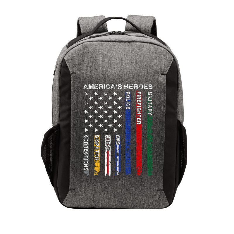 First Responders Hero Flag Nurse EMS Police Fire Military Vector Backpack