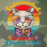 Funny Retro Hippy Hipster Glasses Cat Introverted But Willing To Discuss Cats Legacy Tie Dye Trucker Hat