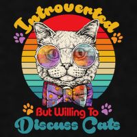 Funny Retro Hippy Hipster Glasses Cat Introverted But Willing To Discuss Cats Ladies PosiCharge Tri-Blend Wicking Tank