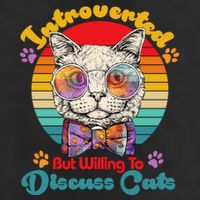 Funny Retro Hippy Hipster Glasses Cat Introverted But Willing To Discuss Cats Cool Comfort Performance Bucket Hat