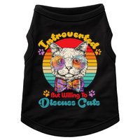 Funny Retro Hippy Hipster Glasses Cat Introverted But Willing To Discuss Cats Doggie Tank