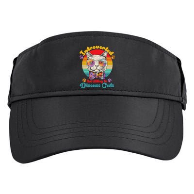 Funny Retro Hippy Hipster Glasses Cat Introverted But Willing To Discuss Cats Adult Drive Performance Visor