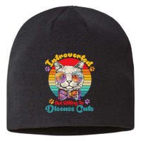 Funny Retro Hippy Hipster Glasses Cat Introverted But Willing To Discuss Cats Sustainable Beanie