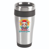 Funny Retro Hippy Hipster Glasses Cat Introverted But Willing To Discuss Cats 16oz Travel Tumbler