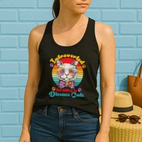 Funny Retro Hippy Hipster Glasses Cat Introverted But Willing To Discuss Cats Womens Tank Top