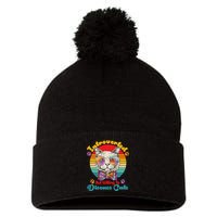 Funny Retro Hippy Hipster Glasses Cat Introverted But Willing To Discuss Cats Pom Pom 12in Knit Beanie