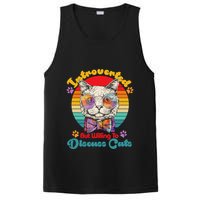 Funny Retro Hippy Hipster Glasses Cat Introverted But Willing To Discuss Cats PosiCharge Competitor Tank