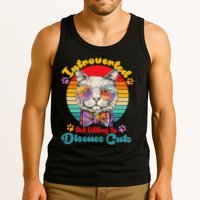 Funny Retro Hippy Hipster Glasses Cat Introverted But Willing To Discuss Cats Tank Top