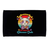 Funny Retro Hippy Hipster Glasses Cat Introverted But Willing To Discuss Cats Microfiber Hand Towel