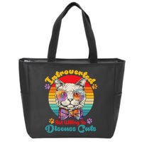 Funny Retro Hippy Hipster Glasses Cat Introverted But Willing To Discuss Cats Zip Tote Bag