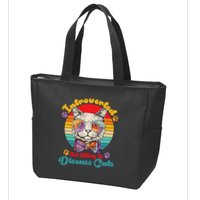 Funny Retro Hippy Hipster Glasses Cat Introverted But Willing To Discuss Cats Zip Tote Bag
