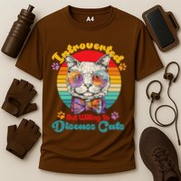 Funny Retro Hippy Hipster Glasses Cat Introverted But Willing To Discuss Cats Performance Shirt