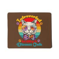 Funny Retro Hippy Hipster Glasses Cat Introverted But Willing To Discuss Cats Mousepad