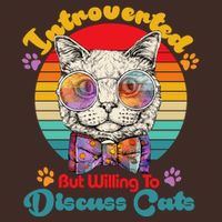 Funny Retro Hippy Hipster Glasses Cat Introverted But Willing To Discuss Cats Poster