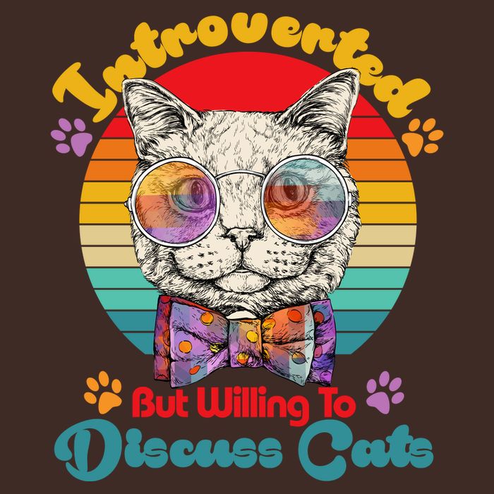 Funny Retro Hippy Hipster Glasses Cat Introverted But Willing To Discuss Cats Poster
