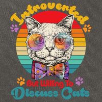 Funny Retro Hippy Hipster Glasses Cat Introverted But Willing To Discuss Cats Cotton Canvas Backpack