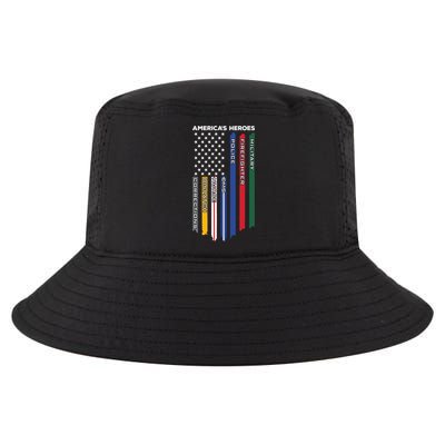 First Responders Heroes Police Military Firefighter Nurses Great Gift Cool Comfort Performance Bucket Hat