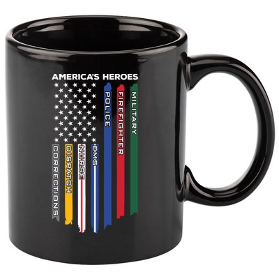 First Responders Heroes Police Military Firefighter Nurses Great Gift 11oz C Handle Ceramic Mug
