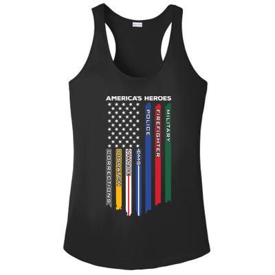 First Responders Heroes Police Military Firefighter Nurses Great Gift Ladies PosiCharge Competitor Racerback Tank