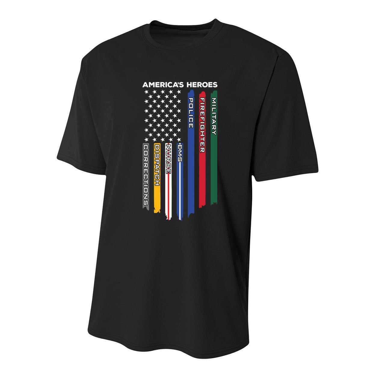 First Responders Heroes Police Military Firefighter Nurses Great Gift Youth Performance Sprint T-Shirt