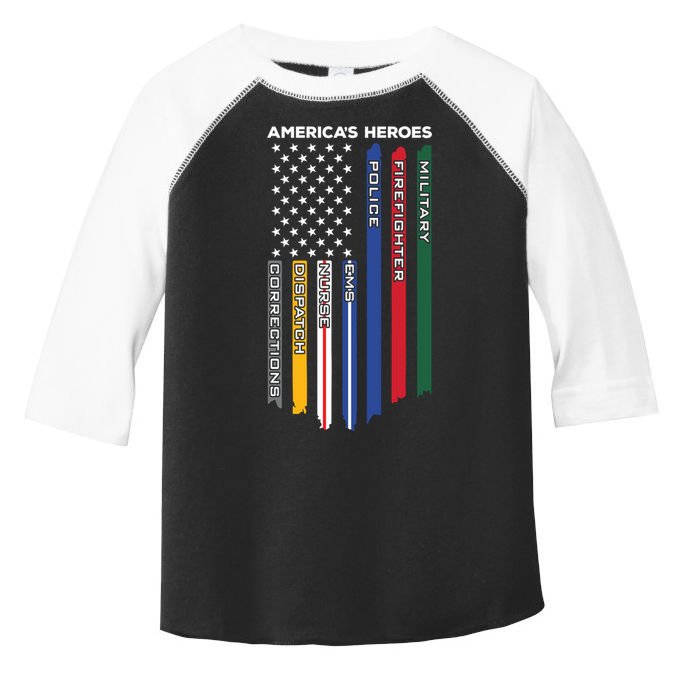 First Responders Heroes Police Military Firefighter Nurses Great Gift Toddler Fine Jersey T-Shirt