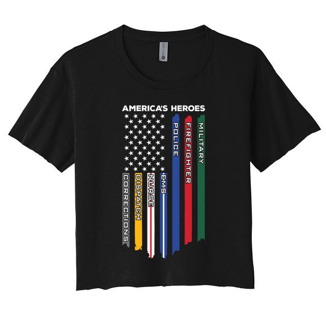 First Responders Heroes Police Military Firefighter Nurses Great Gift Crop Top