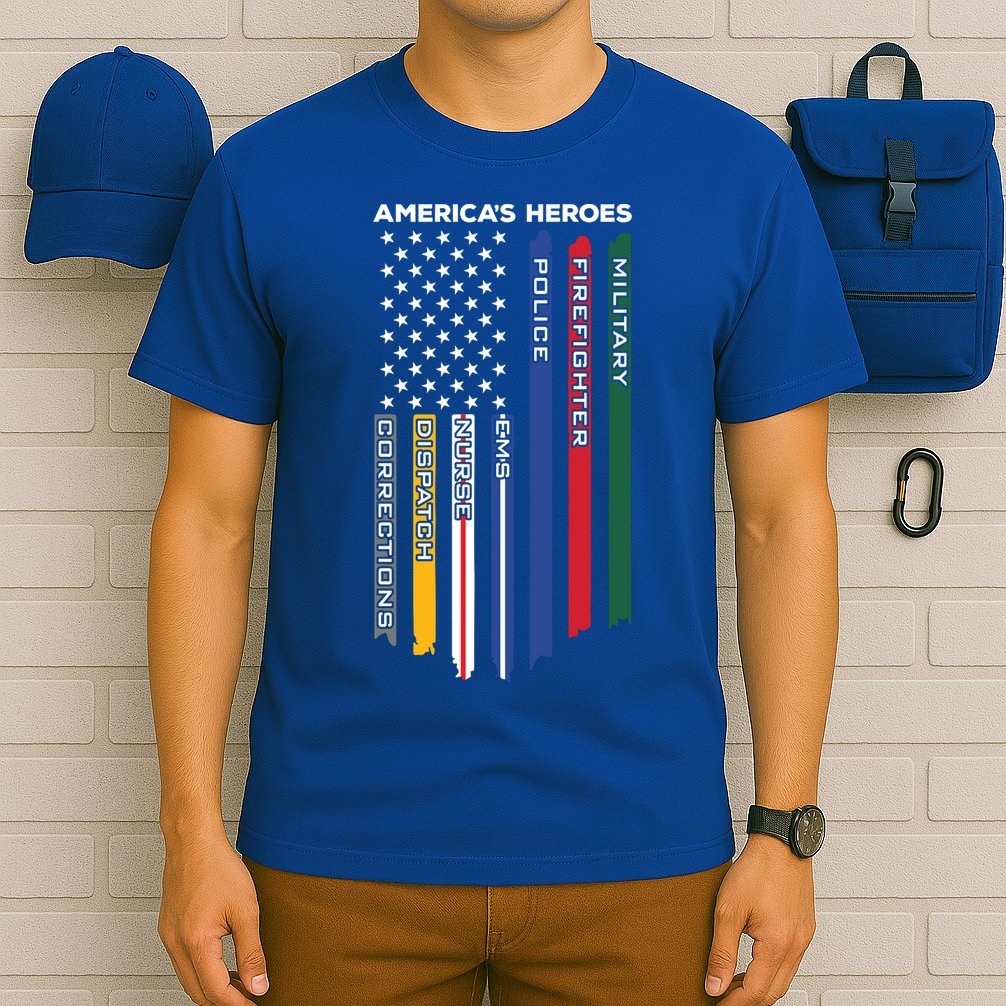 First Responders Heroes Police Military Firefighter Nurses Great Gift T-Shirt
