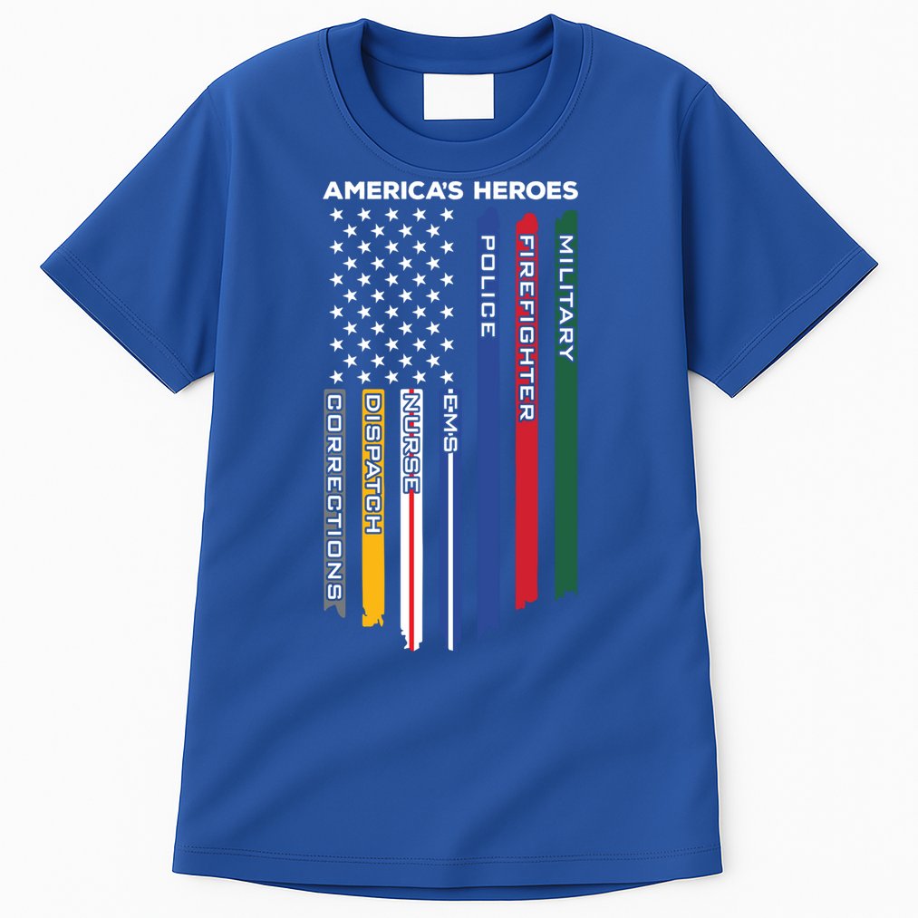 First Responders Heroes Police Military Firefighter Nurses Great Gift Tall T-Shirt