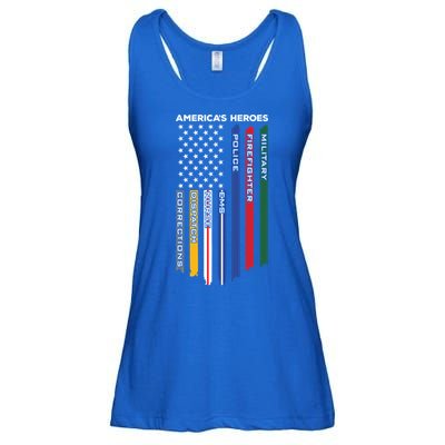 First Responders Heroes Police Military Firefighter Nurses Great Gift Ladies Essential Flowy Tank