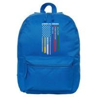 First Responders Heroes Police Military Firefighter Nurses Great Gift 16 in Basic Backpack