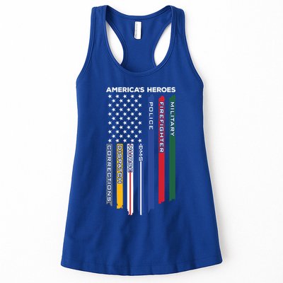 First Responders Heroes Police Military Firefighter Nurses Great Gift Womens Tank Top