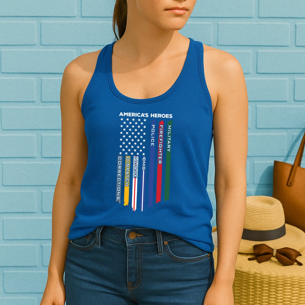 First Responders Heroes Police Military Firefighter Nurses Great Gift Womens Tank Top