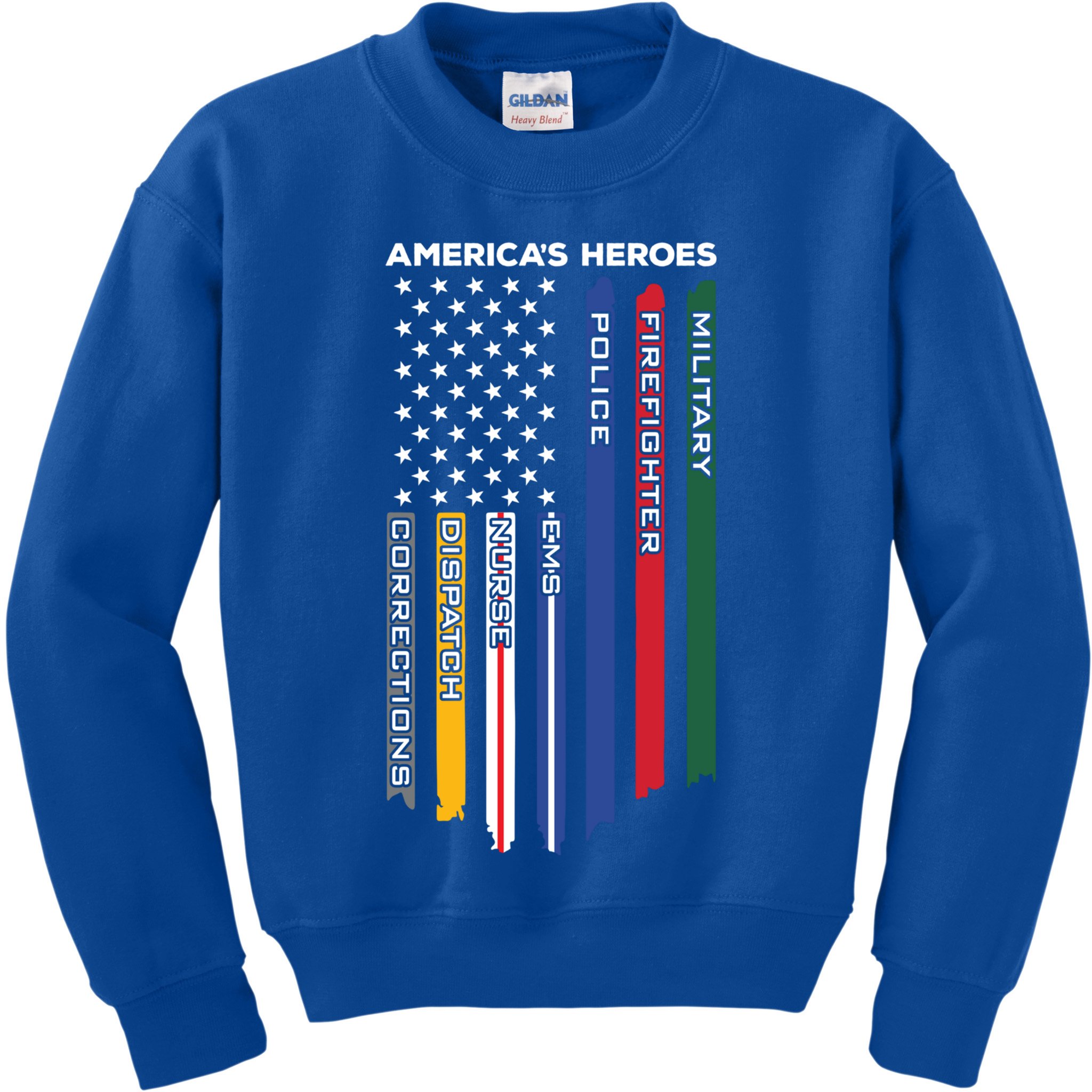 First Responders Heroes Police Military Firefighter Nurses Great Gift Kids Sweatshirt
