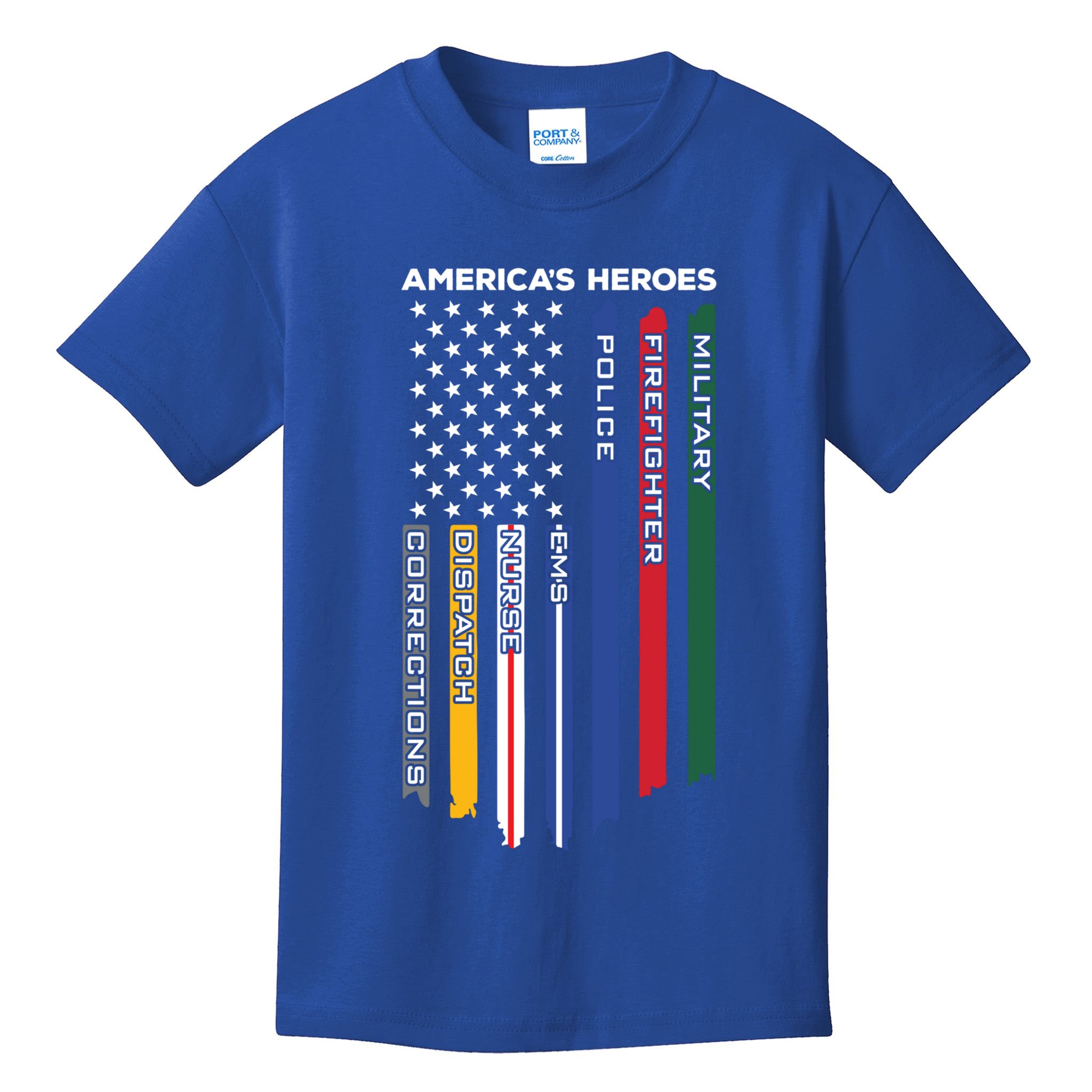 First Responders Heroes Police Military Firefighter Nurses Great Gift Kids T-Shirt