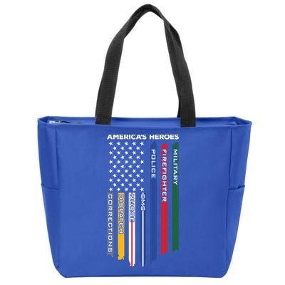 First Responders Heroes Police Military Firefighter Nurses Great Gift Zip Tote Bag