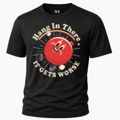 Funny Retro Hang In There It Gets Worse Performance Shirt