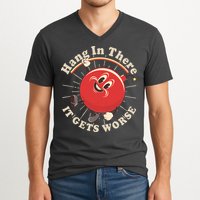 Funny Retro Hang In There It Gets Worse V-Neck T-Shirt