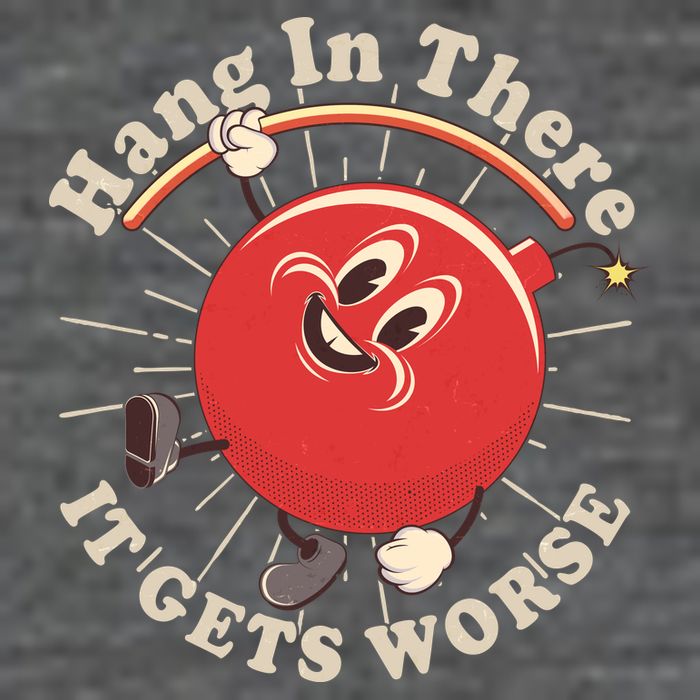 Funny Retro Hang In There It Gets Worse Premium T-Shirt
