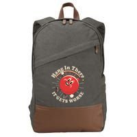 Funny Retro Hang In There It Gets Worse Cotton Canvas Backpack
