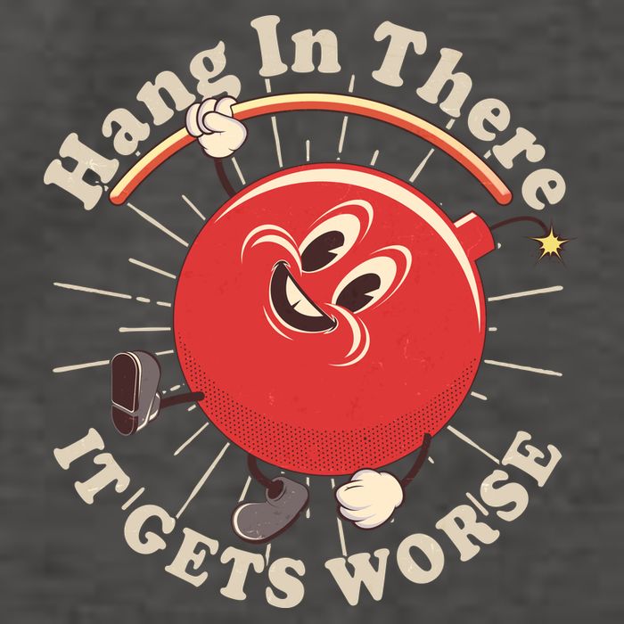 Funny Retro Hang In There It Gets Worse Vector Backpack