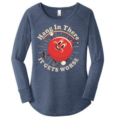 Funny Retro Hang In There It Gets Worse Women's Perfect Tri Tunic Long Sleeve Shirt